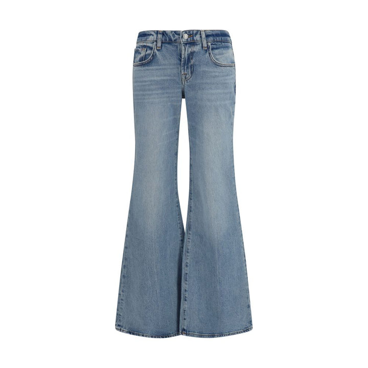7for Blue Cotton Flared Jeans
