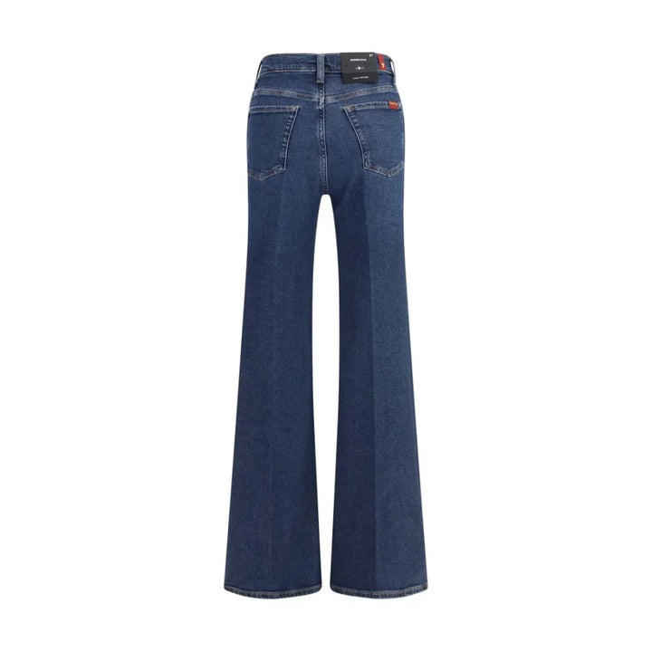 7FOR Blue Cotton Flared Jeans