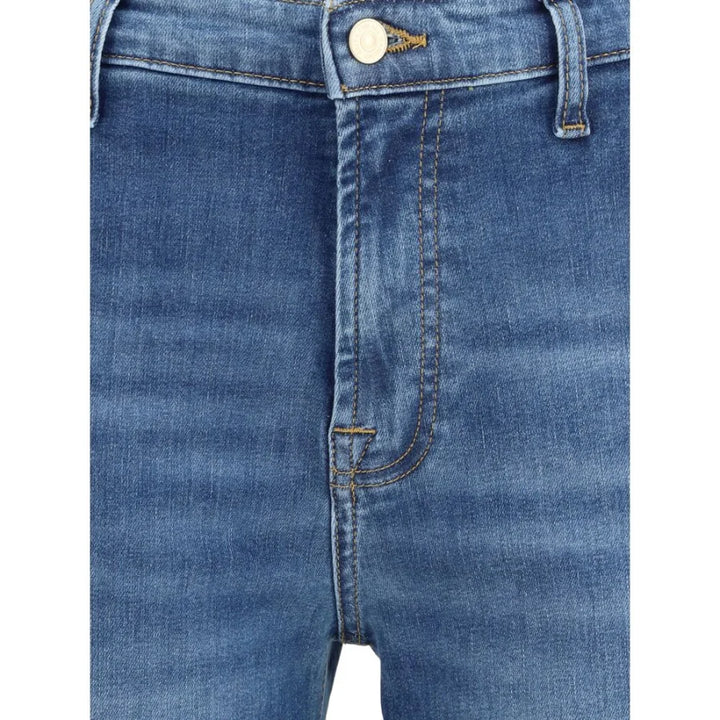 7FOR Blue Cotton Flared Jeans