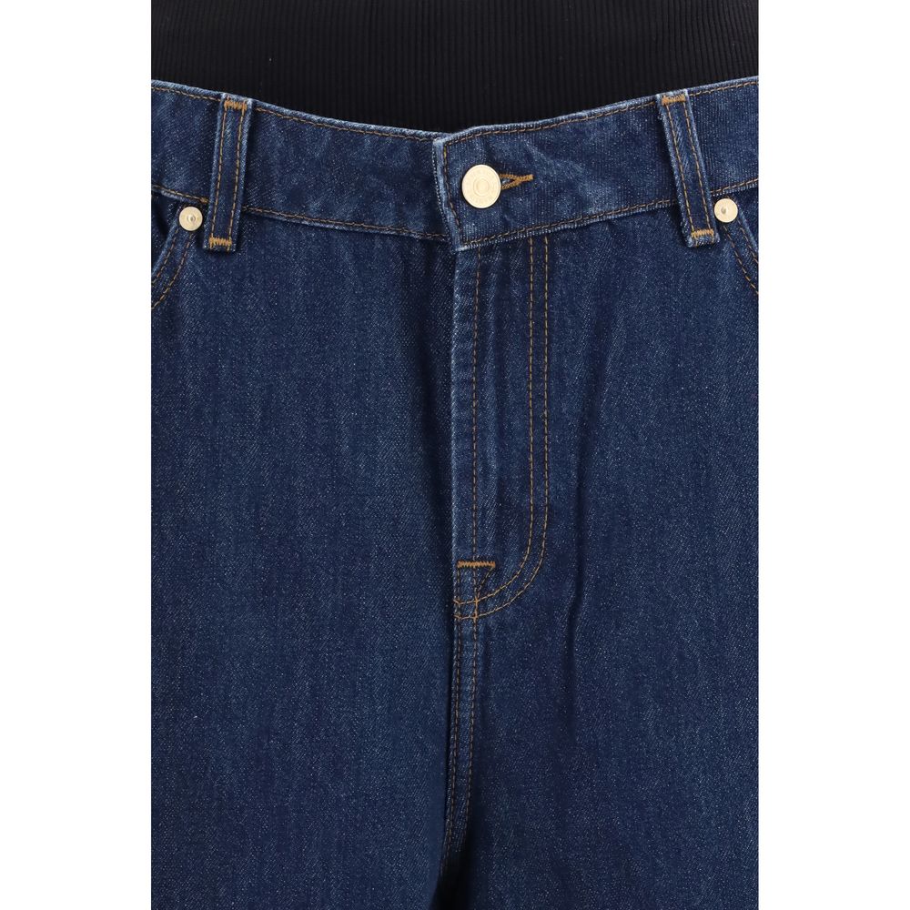 7for Blue Cotton Relaxed Fit Jeans