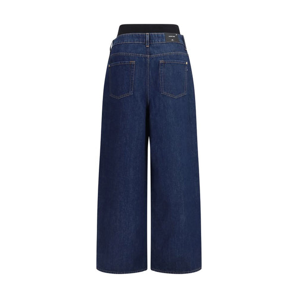 7for Blue Cotton Relaxed Fit Jeans
