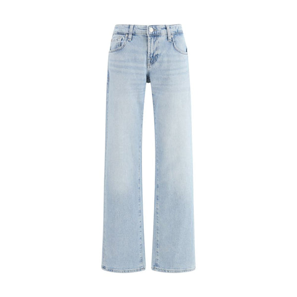 7for Blue Cotton Straight-leg Jeans