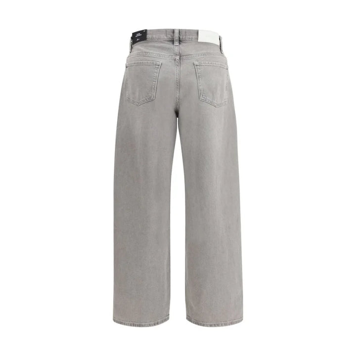 7FOR Gray Cotton Relaxed Fit Jeans