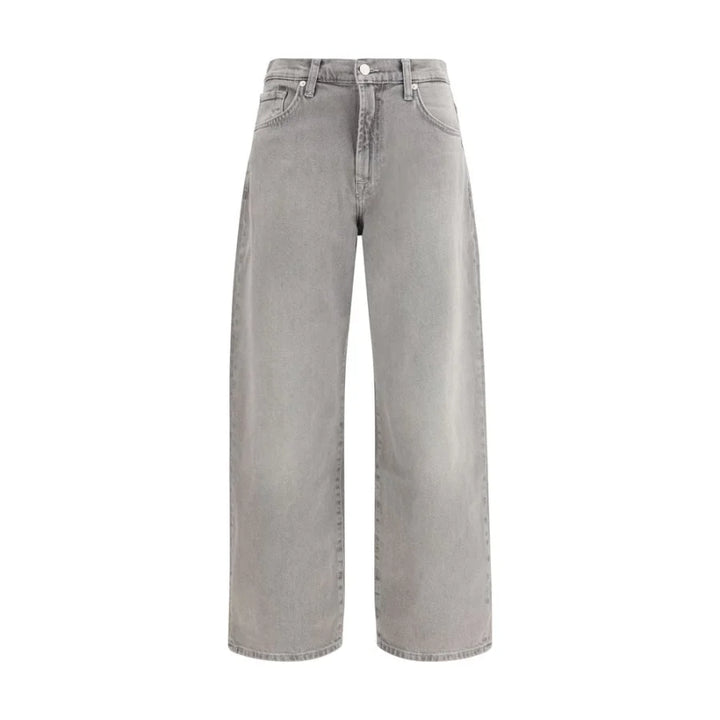 7FOR Gray Cotton Relaxed Fit Jeans