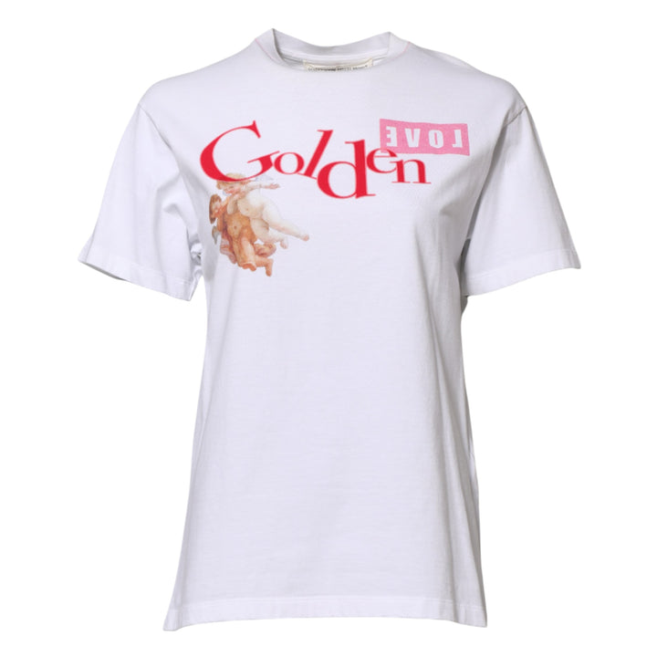 Golden Goose White Printed Round Neck T-shirt