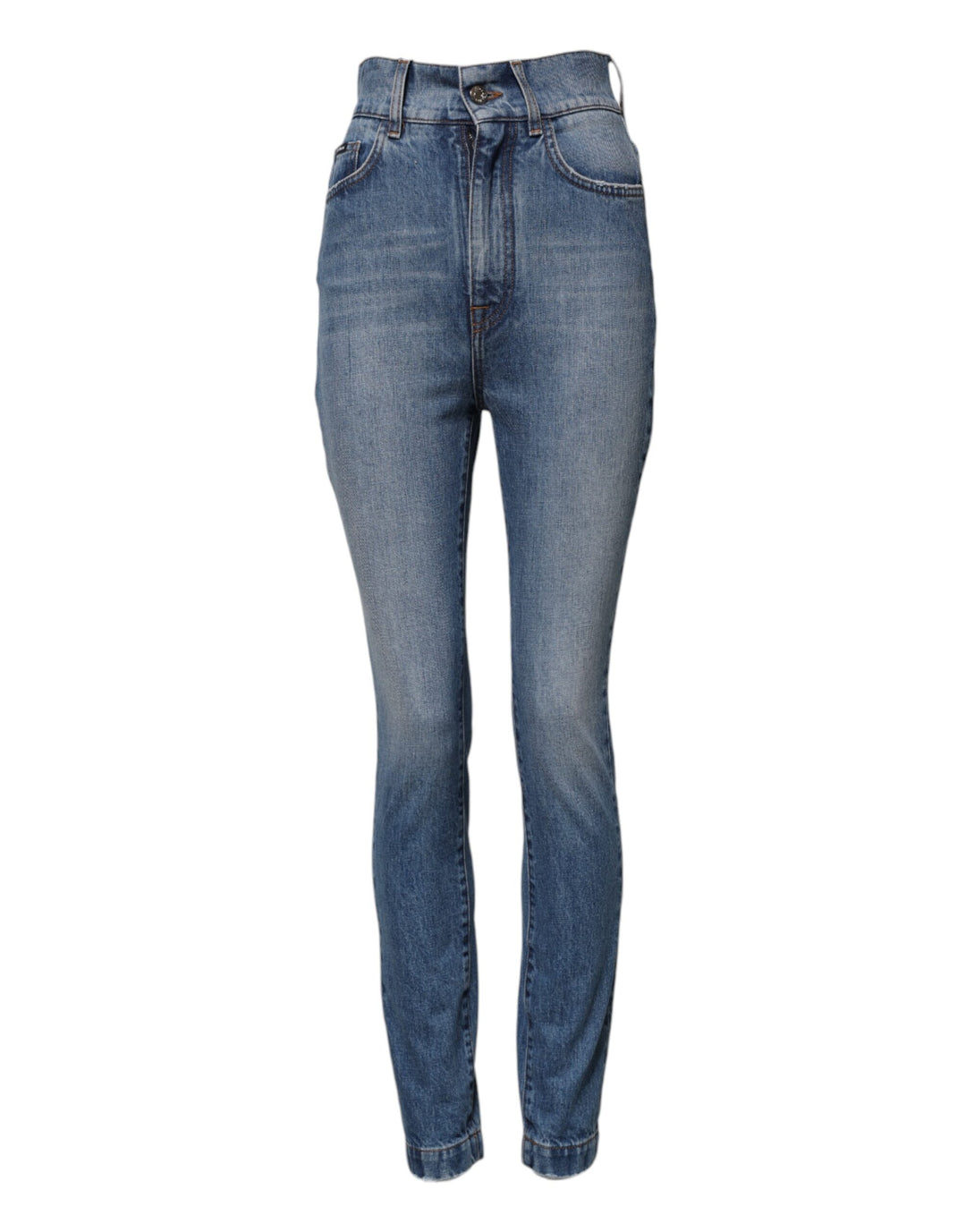 Dolce &amp; Gabbana Blue Washed Skinny High Waist Denim Jeans