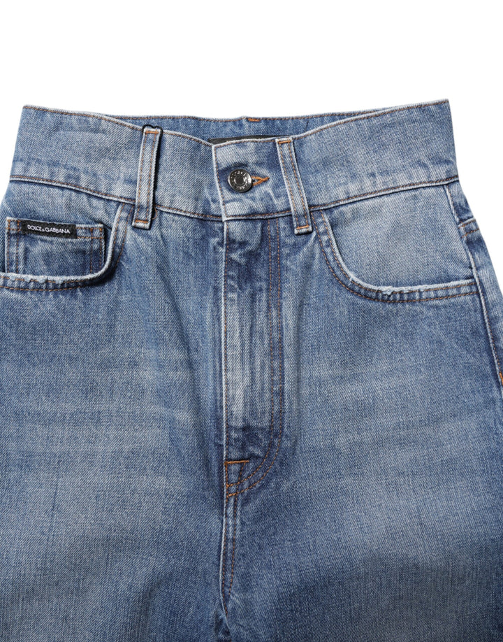 Dolce &amp; Gabbana Blue Washed Skinny High Waist Denim Jeans