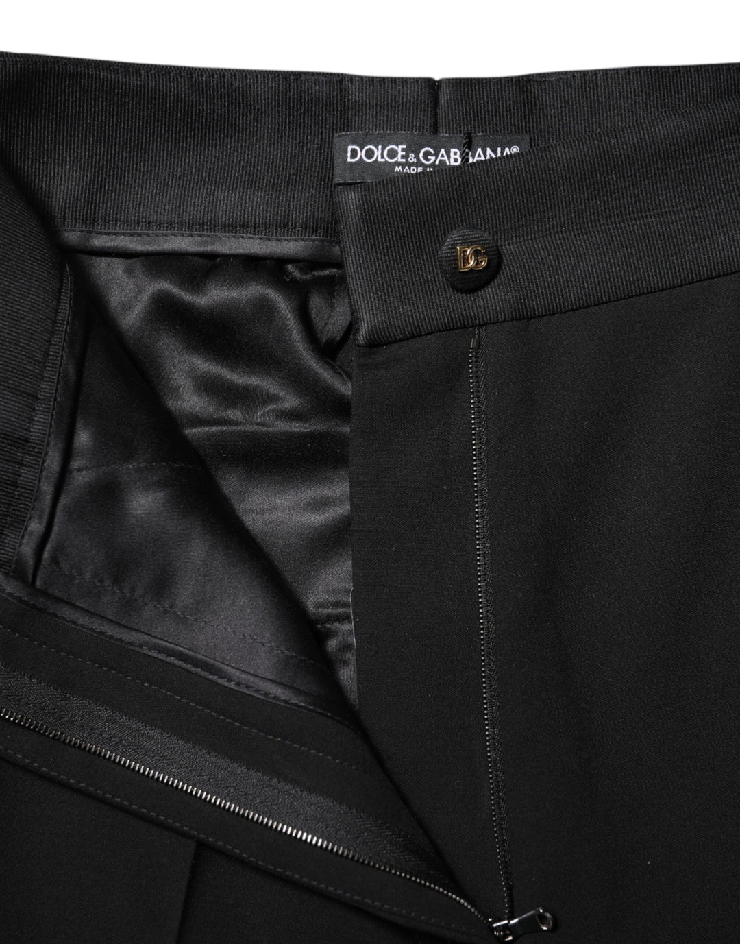 Dolce &amp; Gabbana Black Wool High Waist Skinny Pants