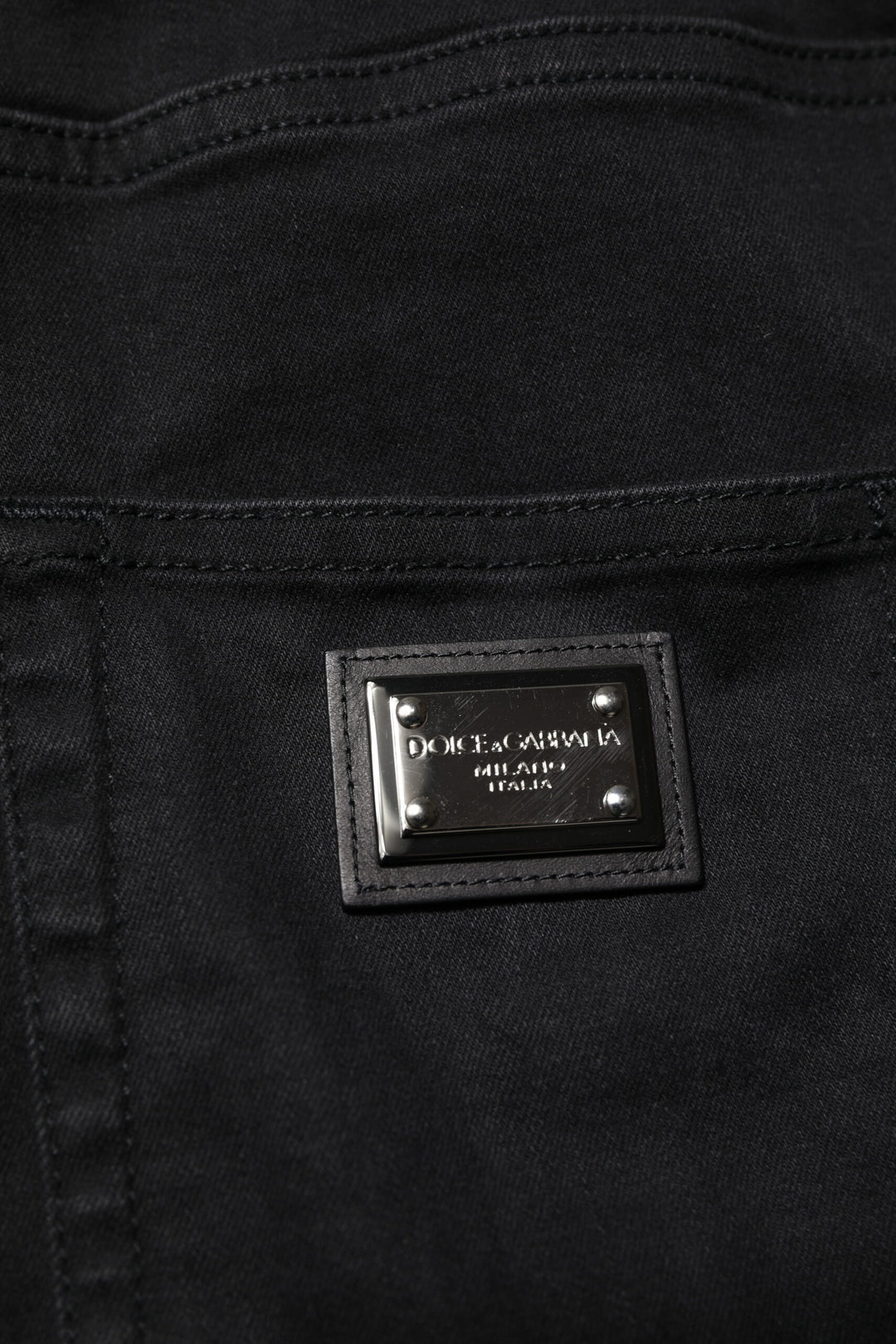 Dolce &amp; Gabbana Black Cotton High Waist Skinny Denim Jeans
