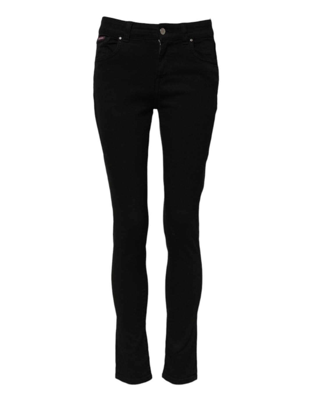 Dolce &amp; Gabbana Black Cotton Skinny Mid Waist Denim Jeans