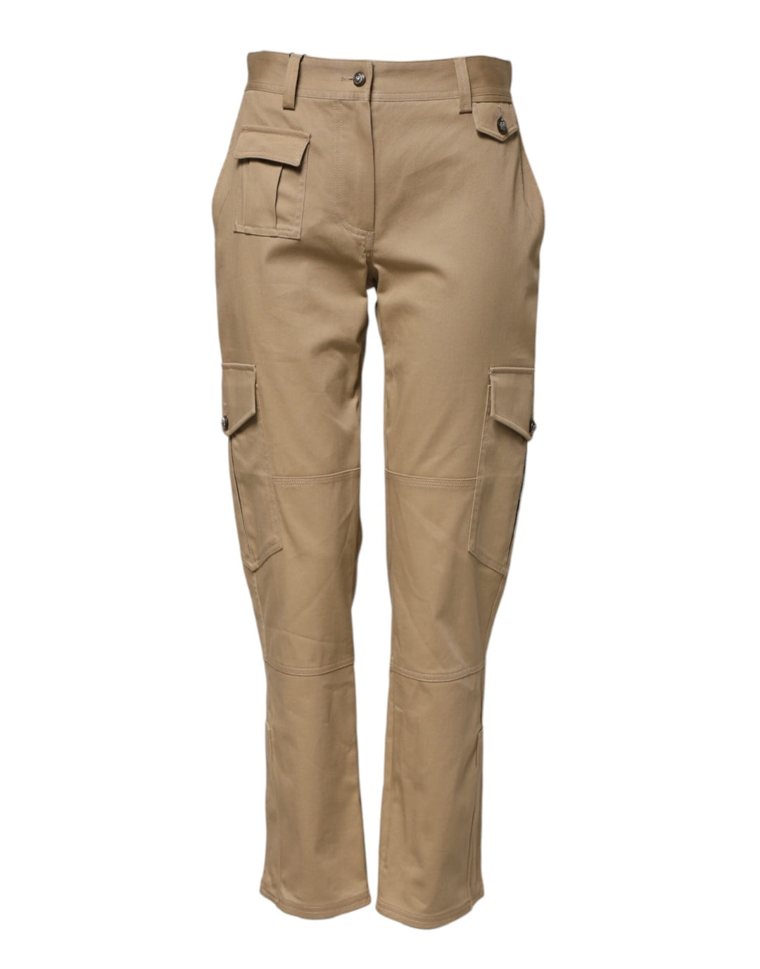 Dolce &amp; Gabbana Beige Mid Waist Cargo Tapered Pants