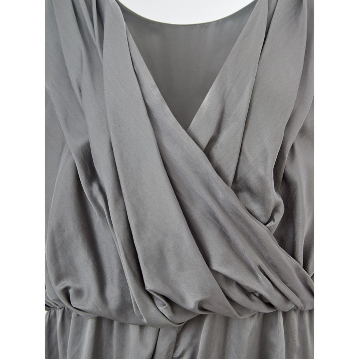 Lardini Gray Silk Casual Dress