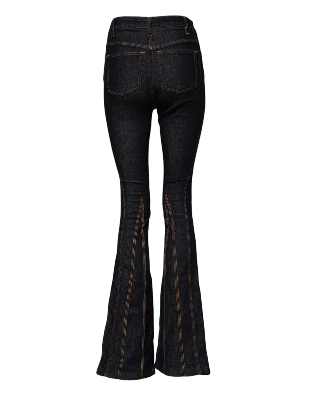 Dolce &amp; Gabbana Black Cotton Mid Waist Bootcut Denim Jeans