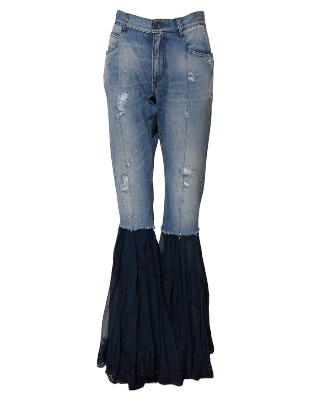 Dolce &amp; Gabbana Blue Cotton High Waist Flared Denim Jeans