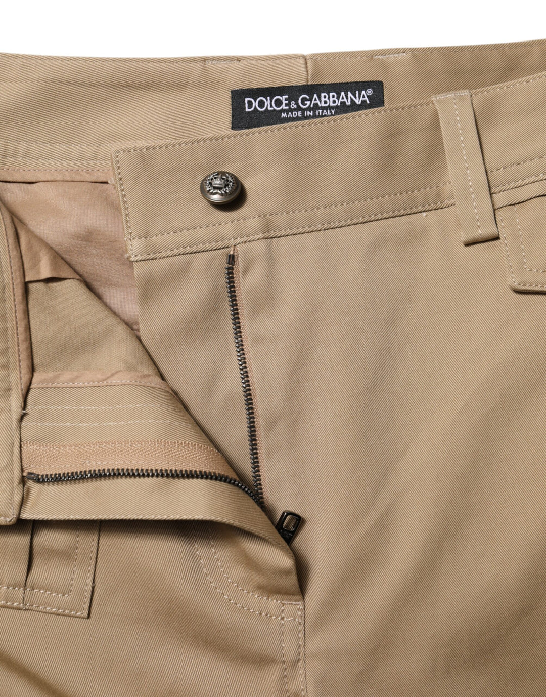 Dolce &amp; Gabbana Beige Mid Waist Cargo Tapered Pants