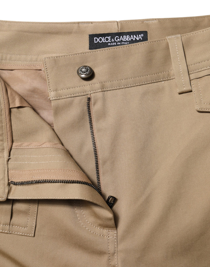 Dolce &amp; Gabbana Beige Mid Waist Cargo Tapered Pants