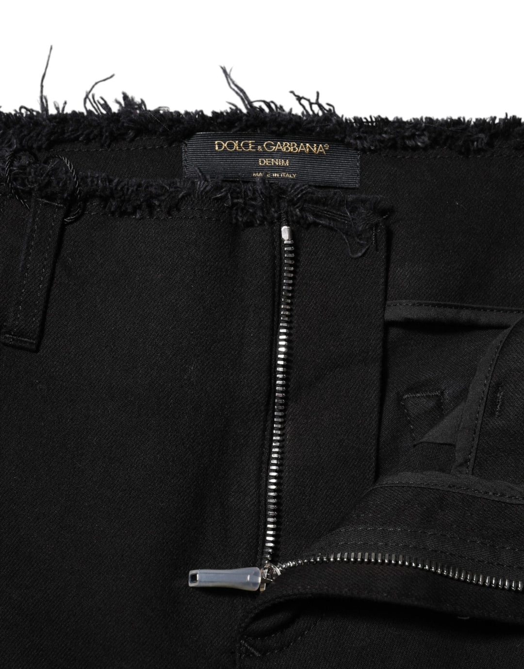 Dolce &amp; Gabbana Black Cotton Mid Waist Flared Denim Jeans