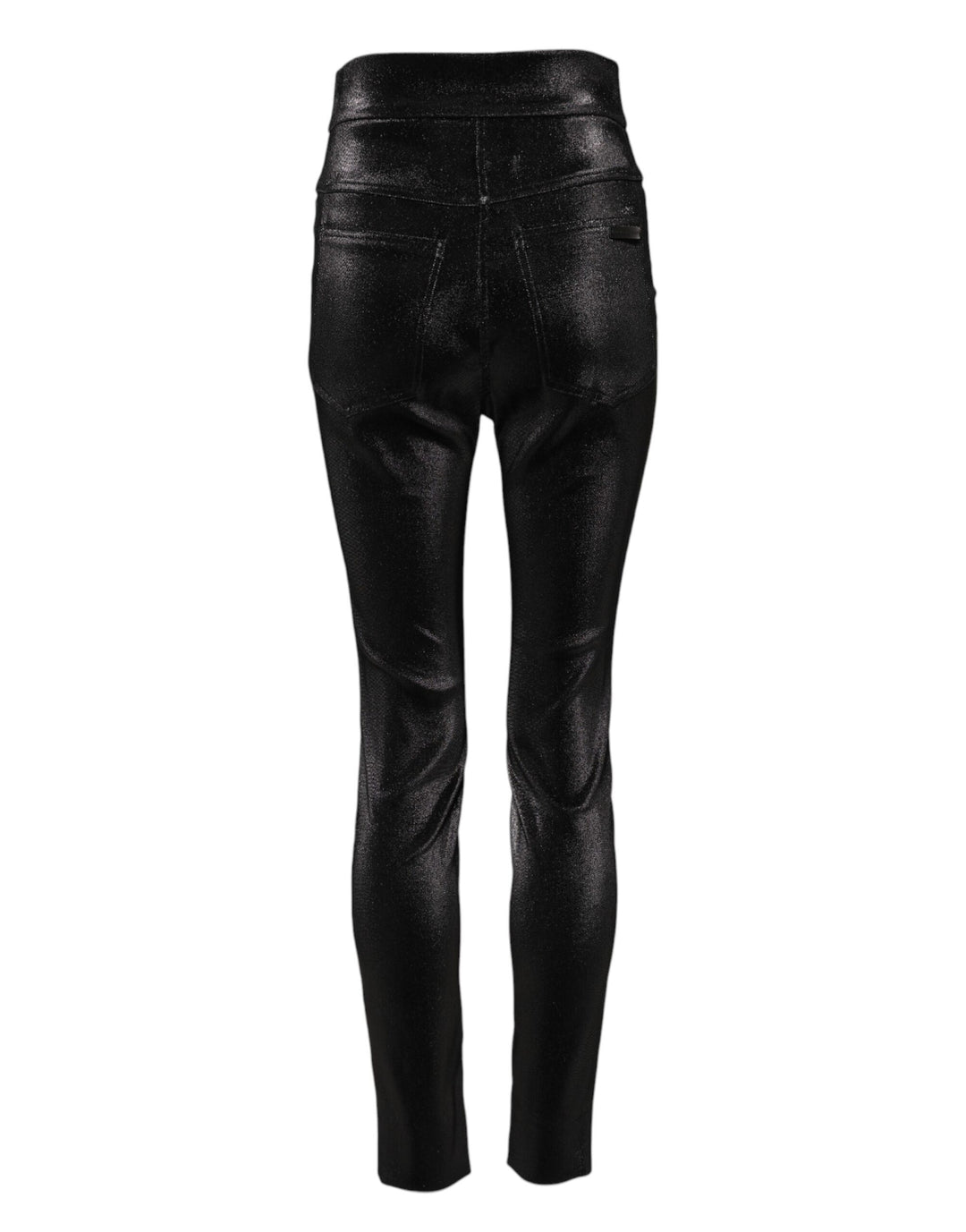 Dolce &amp; Gabbana Black Cotton Stretch Lurex Thread Skinny Pants