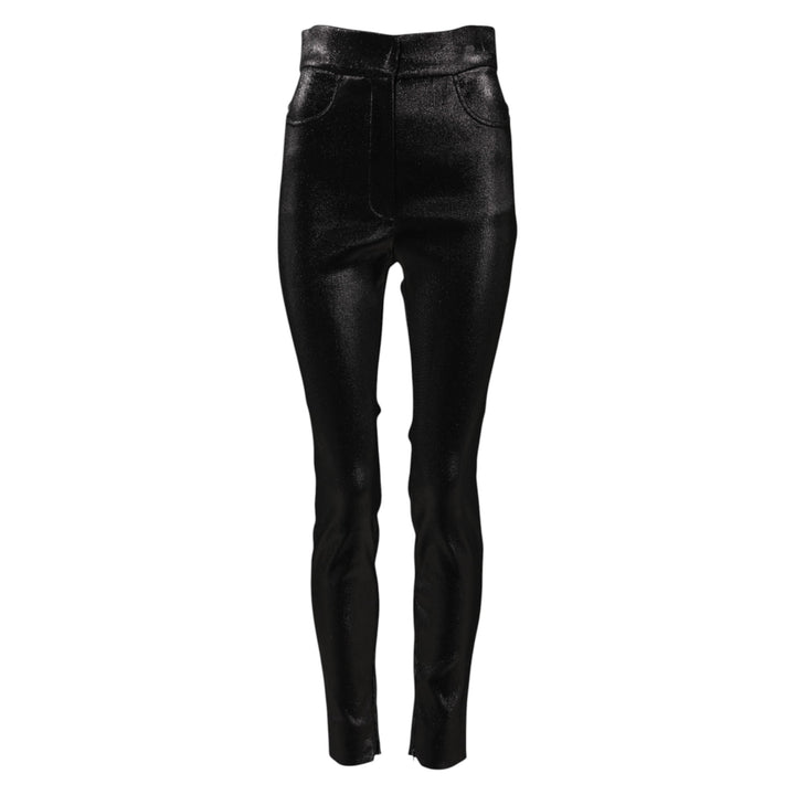 Dolce &amp; Gabbana Black Cotton Stretch Lurex Thread Skinny Pants