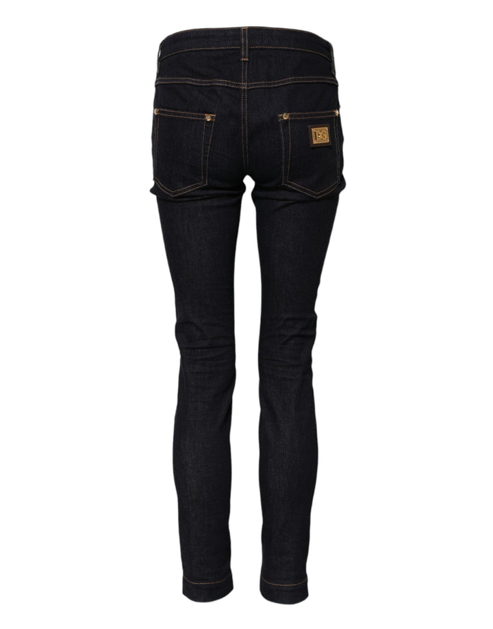 Dolce &amp; Gabbana Blue Cotton PRETTY LowWaist Skinny Denim Jeans