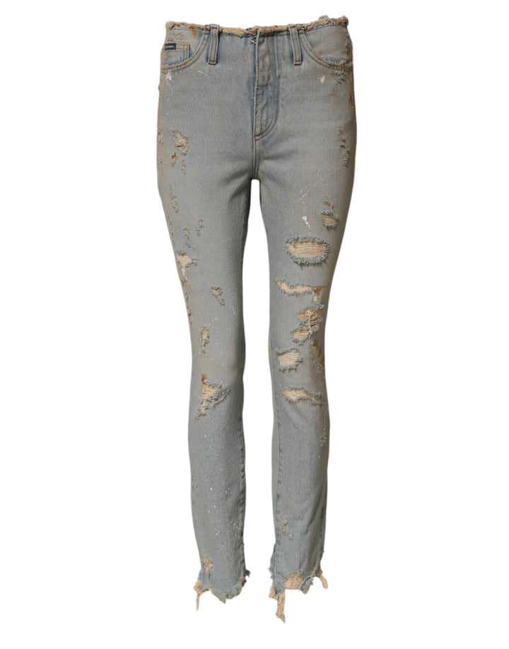Dolce &amp; Gabbana Light Blue High Waist Skinny Denim Jeans