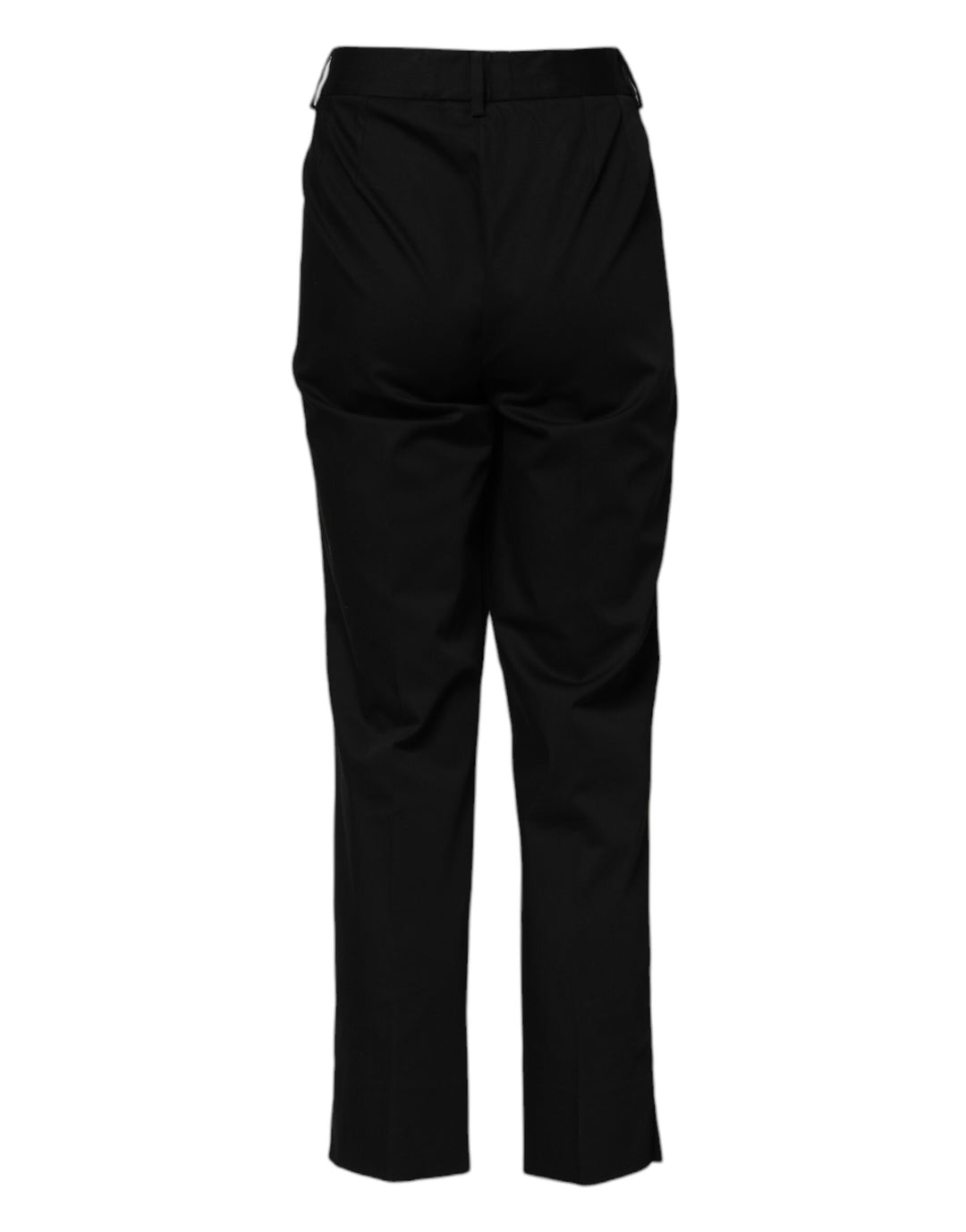 Dolce &amp; Gabbana Black Cotton High Waist Formal Pants