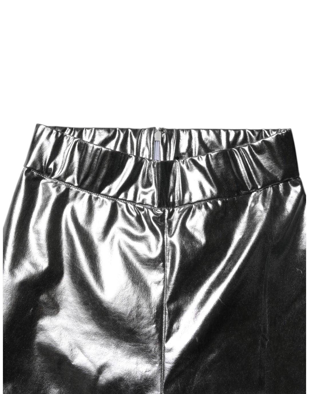 Dolce &amp; Gabbana Metallic Silver Polyester Slim Fit Leggings Pants