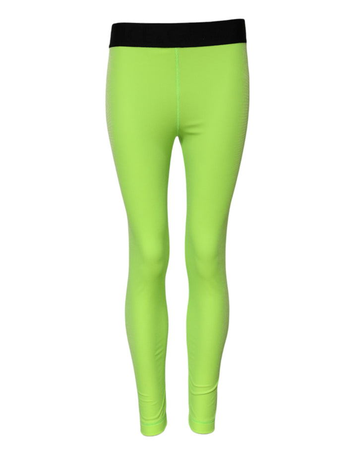 Dolce &amp; Gabbana Green Nylon Slim Fit Leggings Pants