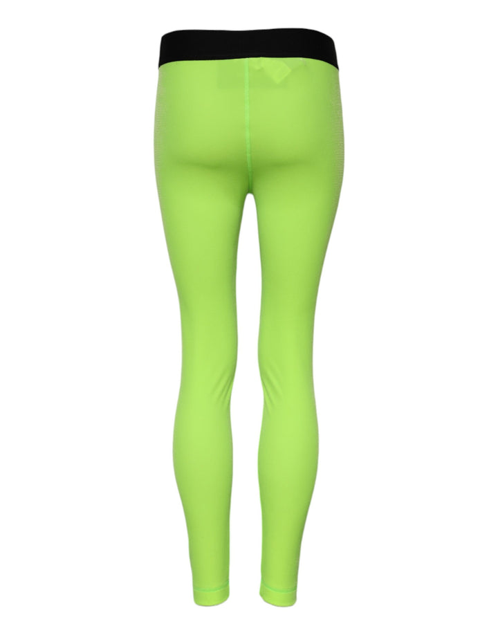 Dolce &amp; Gabbana Green Nylon Slim Fit Leggings Pants