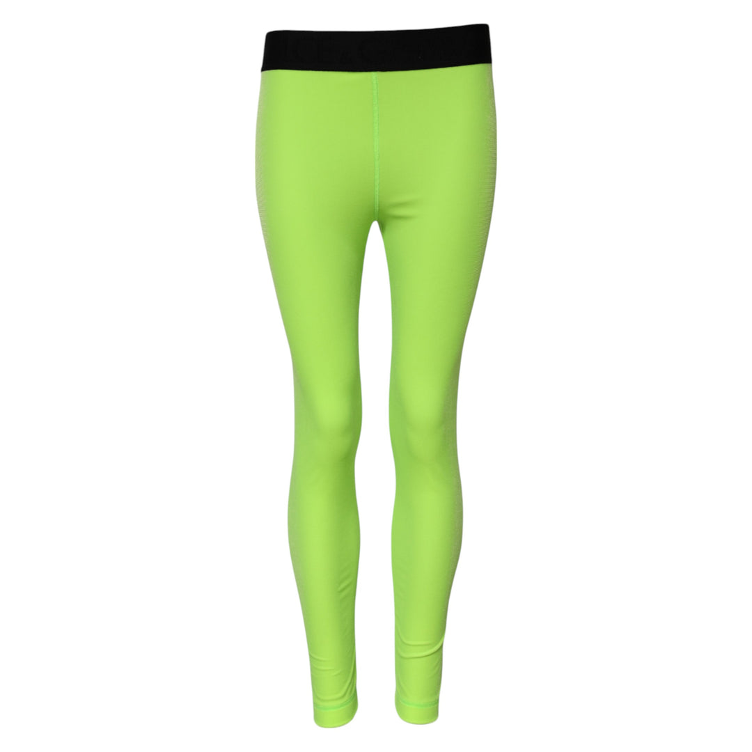Dolce &amp; Gabbana Green Nylon Slim Fit Leggings Pants