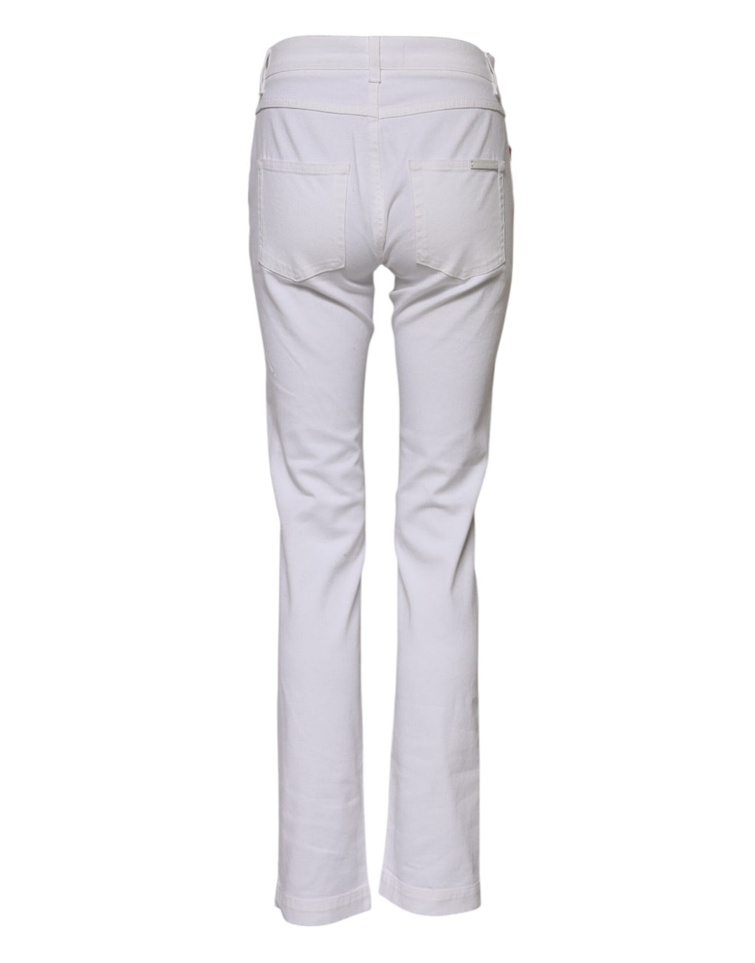 Dolce &amp; Gabbana White Floral Embroidery GIRLY Denim Jeans