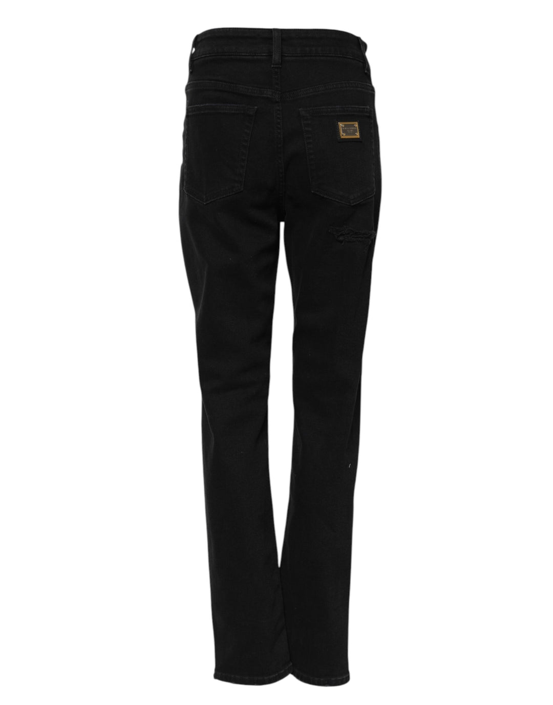 Dolce &amp; Gabbana Black Boyfriend Cotton Flared Denim Jeans