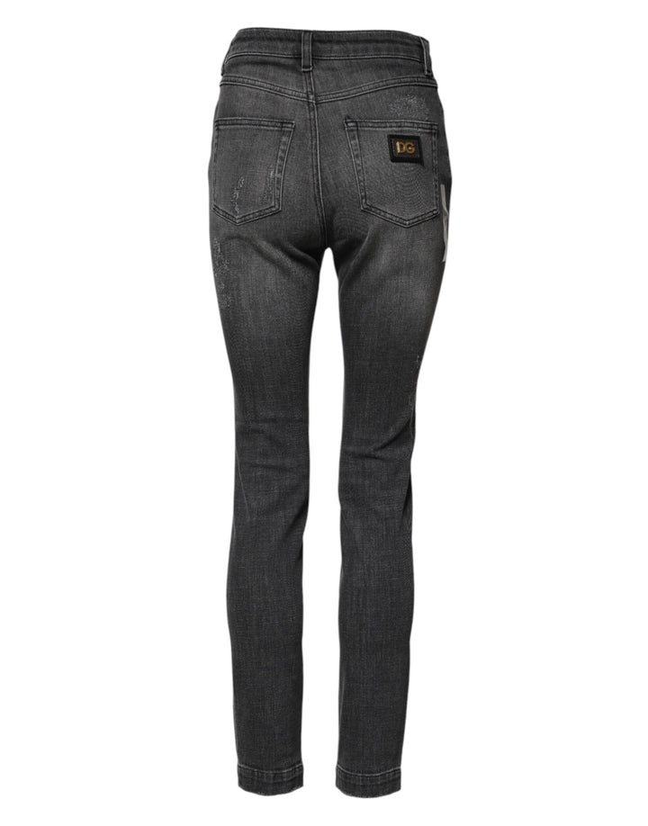 Dolce &amp; Gabbana Dark Gray AUDREY Cotton Skinny Denim Jeans