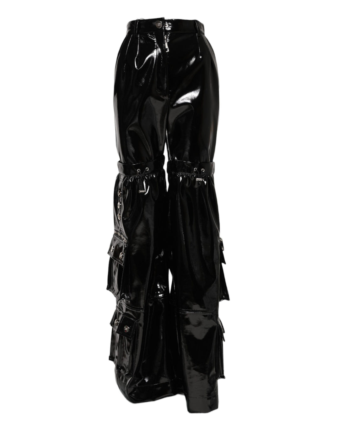 Dolce &amp; Gabbana Black High Waist Cargo Bootcut Pants
