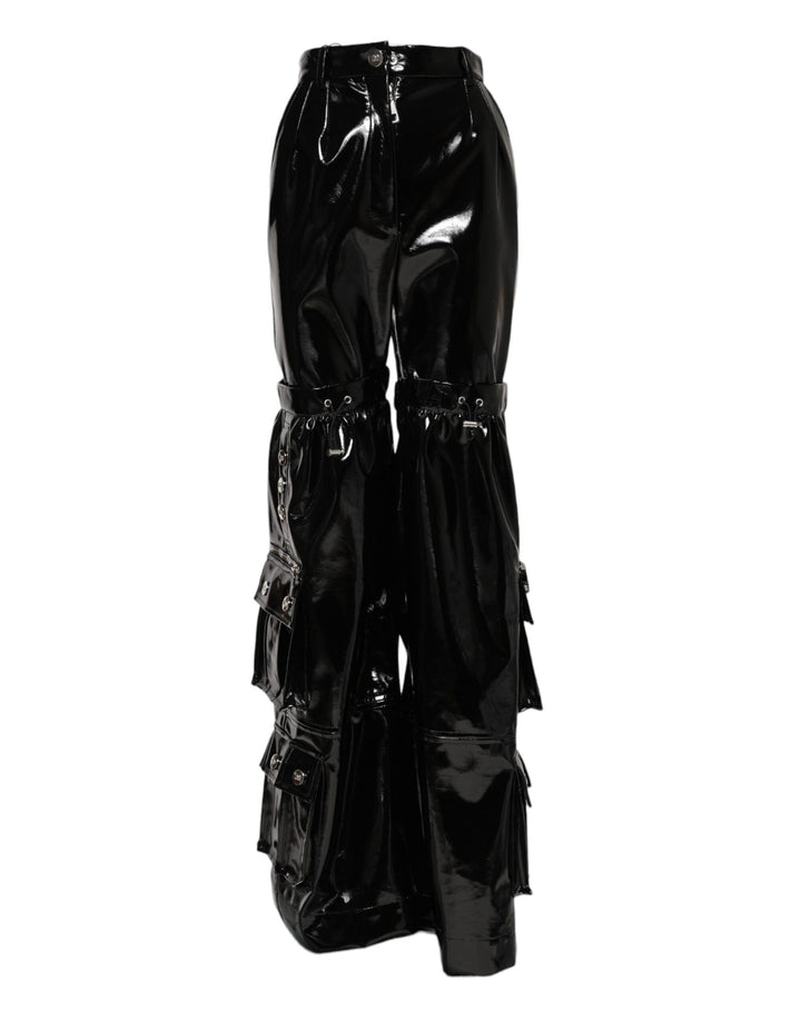 Dolce &amp; Gabbana Black High Waist Cargo Bootcut Pants