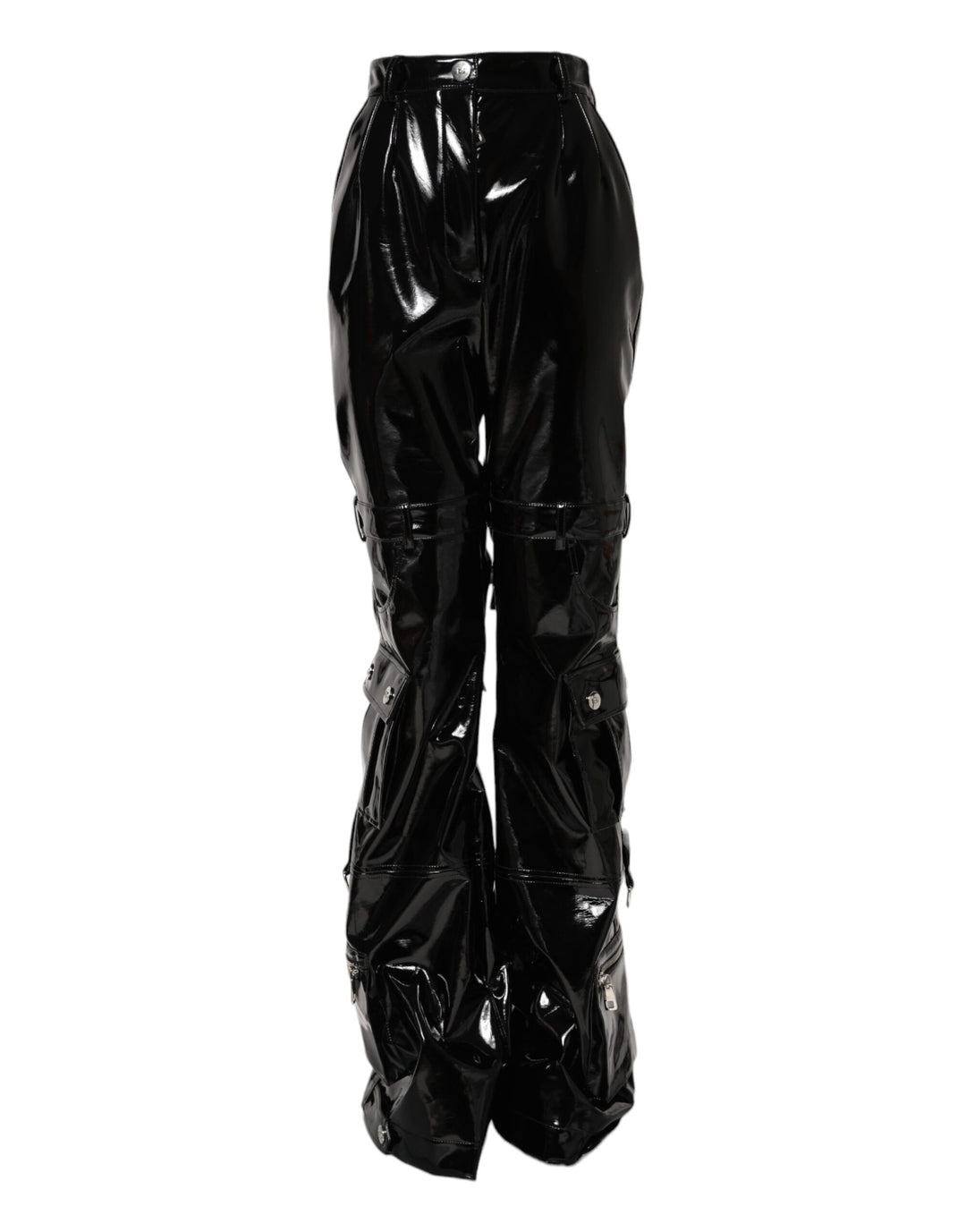 Dolce &amp; Gabbana Black High Waist Cargo Bootcut Pants