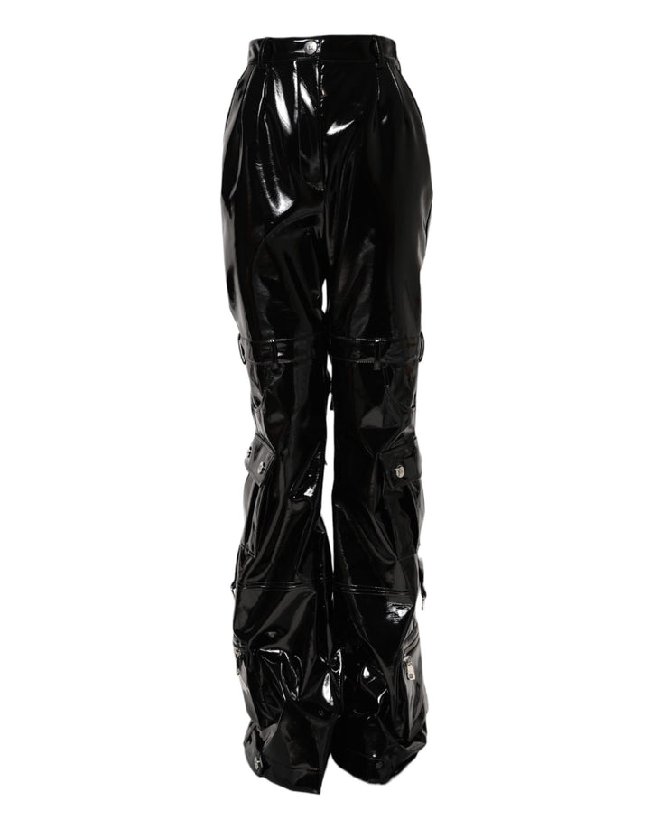 Dolce &amp; Gabbana Black High Waist Cargo Bootcut Pants