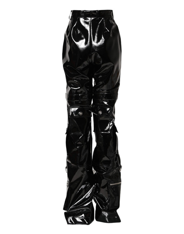 Dolce &amp; Gabbana Black High Waist Cargo Bootcut Pants