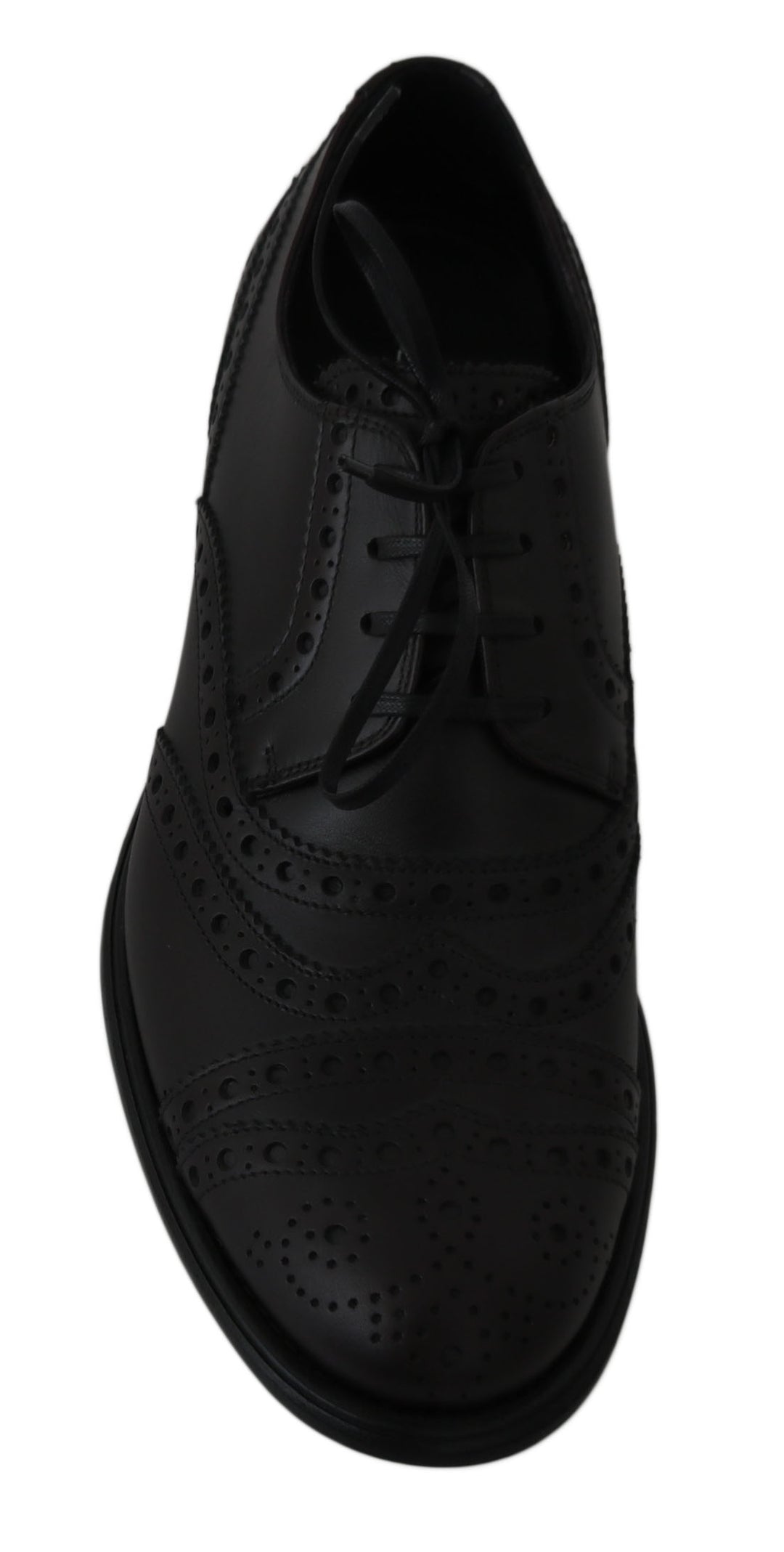 Dolce &amp; Gabbana Black Leather Wingtip Oxford Dress  Shoes