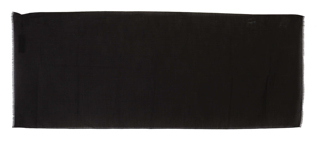 Dolce &amp; Gabbana Dark Gray Virgin Wool Striped Pattern Wrap Scarf