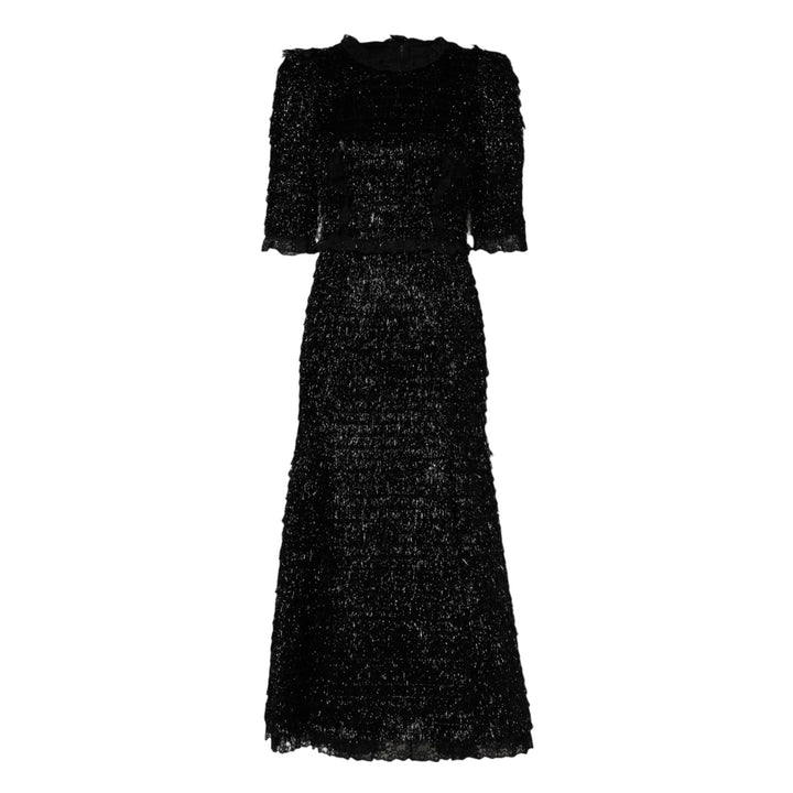 Dolce &amp; Gabbana Metallic Black Polyester A-line Midi Dress