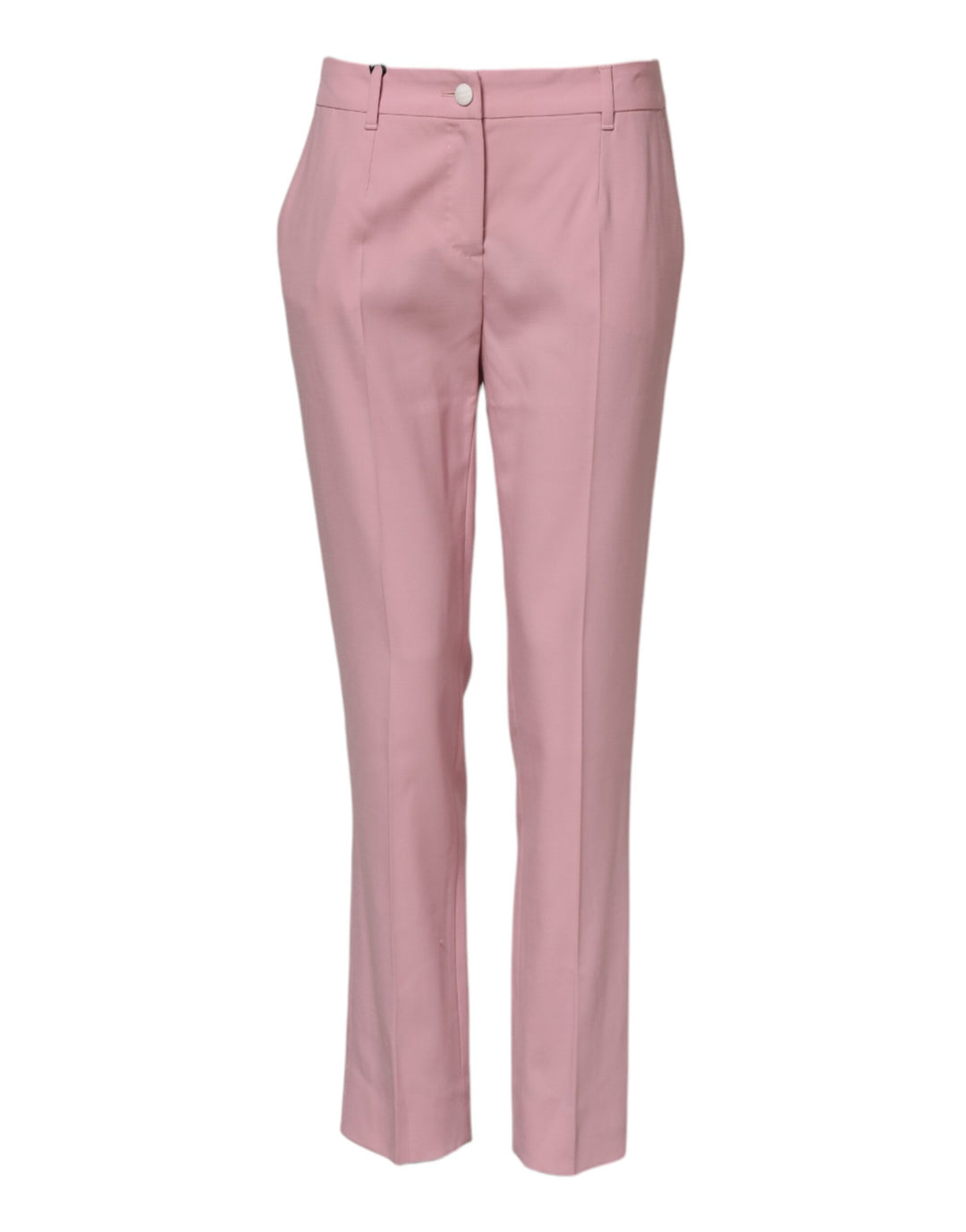 Dolce &amp; Gabbana Pink Wool Mid Waist Tapered Pants