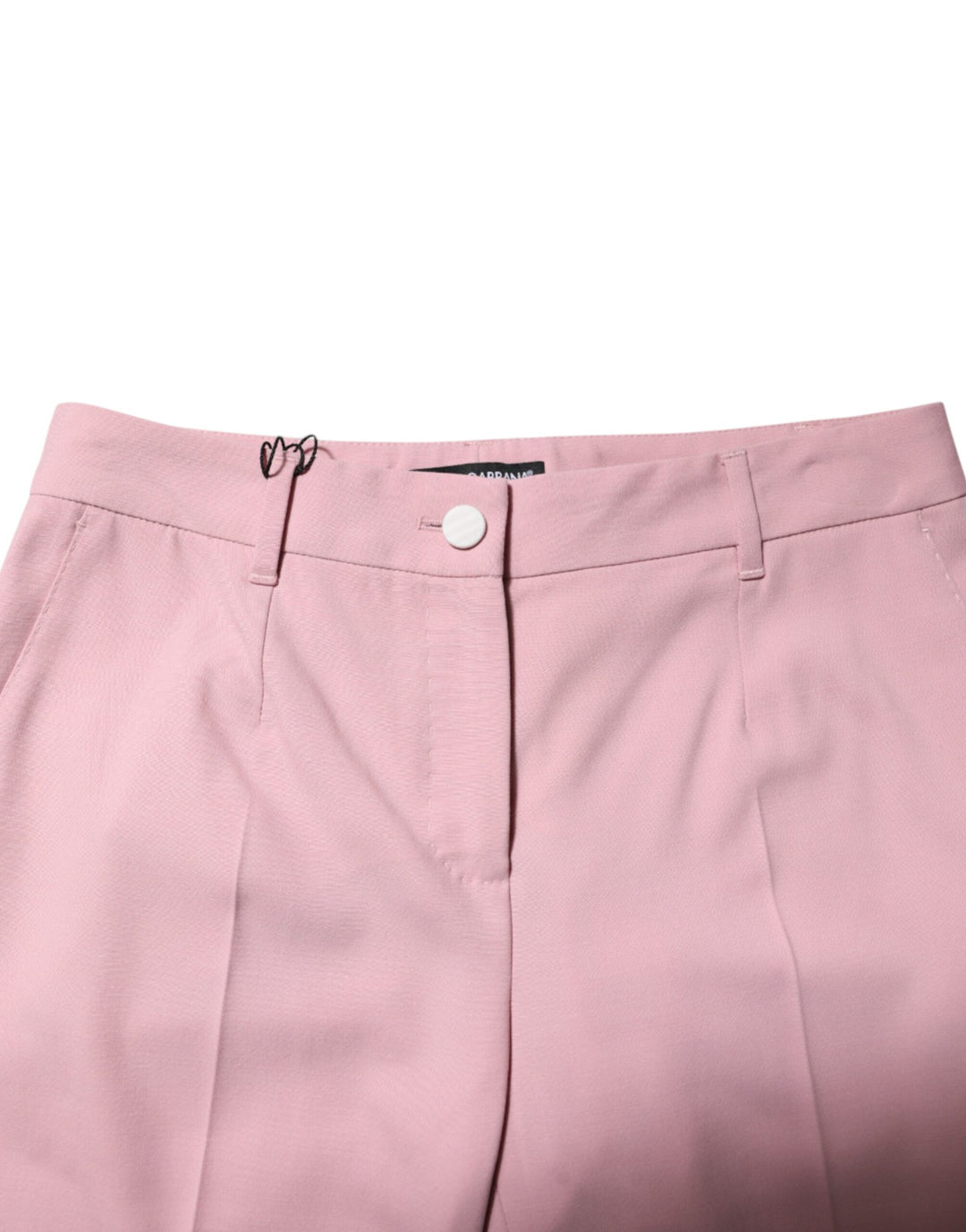 Dolce &amp; Gabbana Pink Wool Mid Waist Tapered Pants