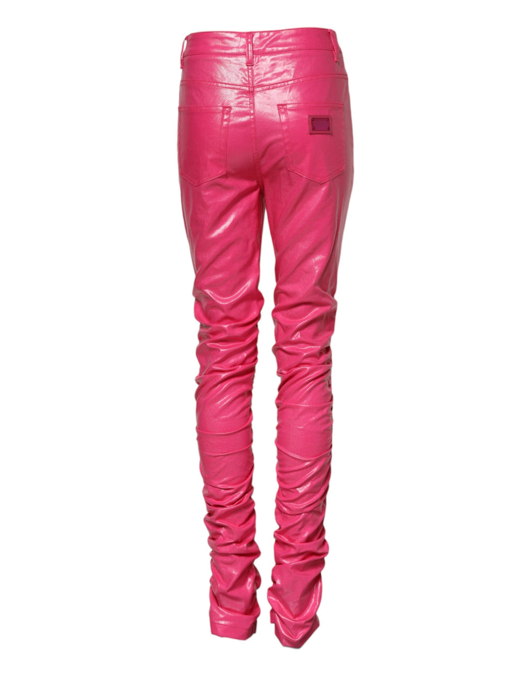 Dolce &amp; Gabbana Pink Cotton High Waisted Skinny Denim Jeans