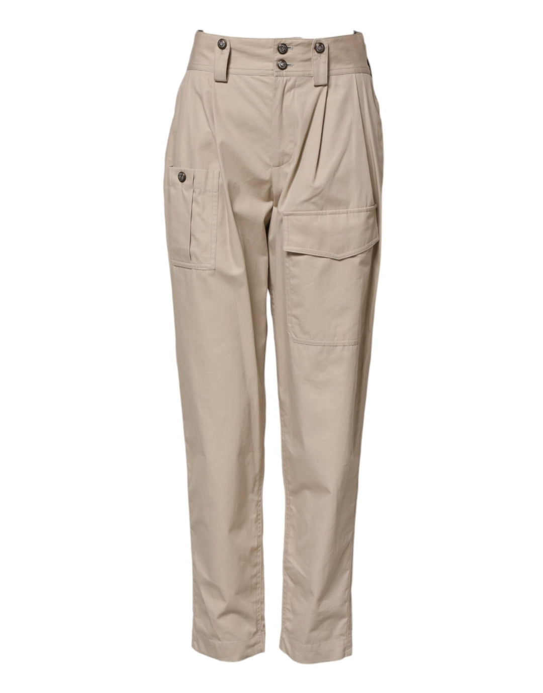 Dolce &amp; Gabbana Beige Cotton High Waisted Pants
