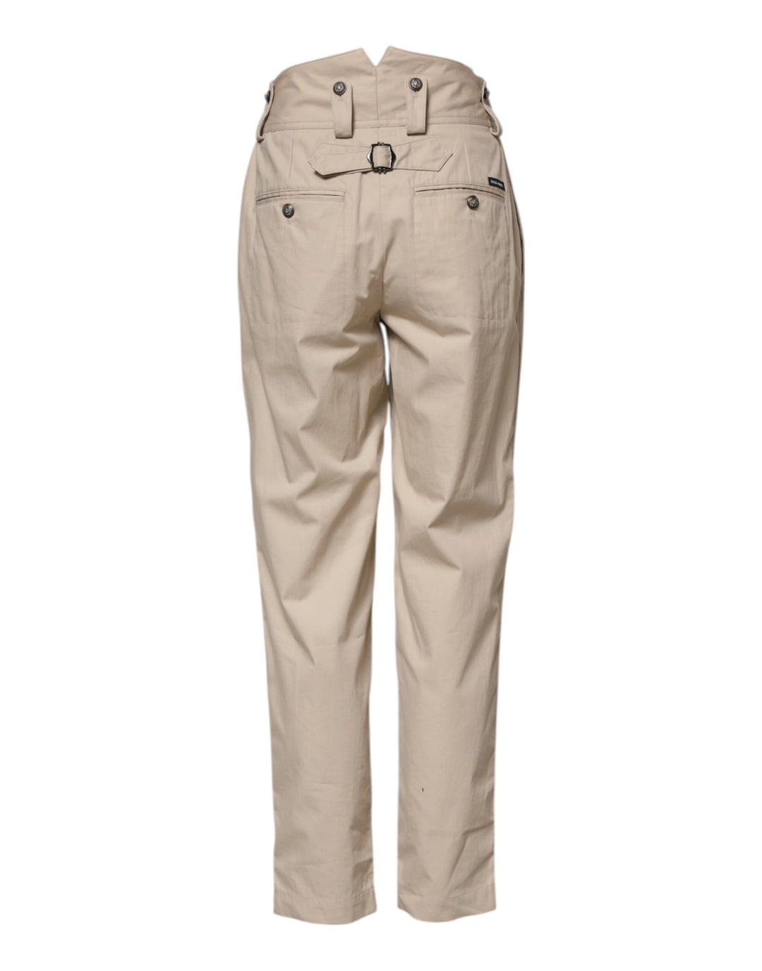 Dolce &amp; Gabbana Beige Cotton High Waisted Pants