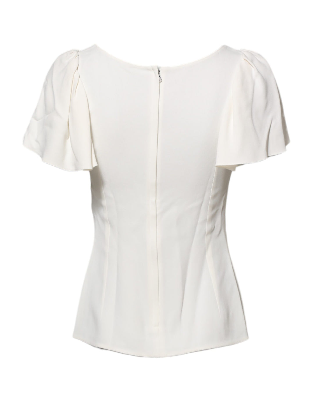 Dolce & Gabbana White Round Neck Short Sleeves Blouse Top