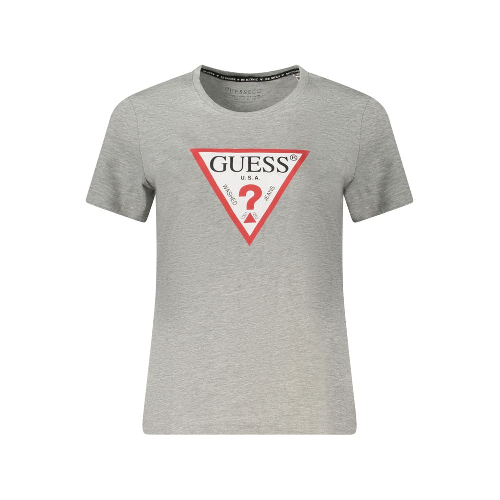 Guess Jeans Grey Organic Cotton Women T-Shirt