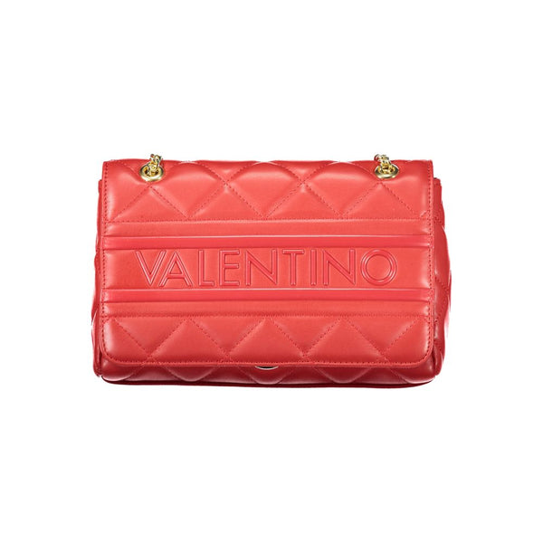 Mario Valentino - Rosso Polyurethane Women’s Bag with Chain and Internal Pockets