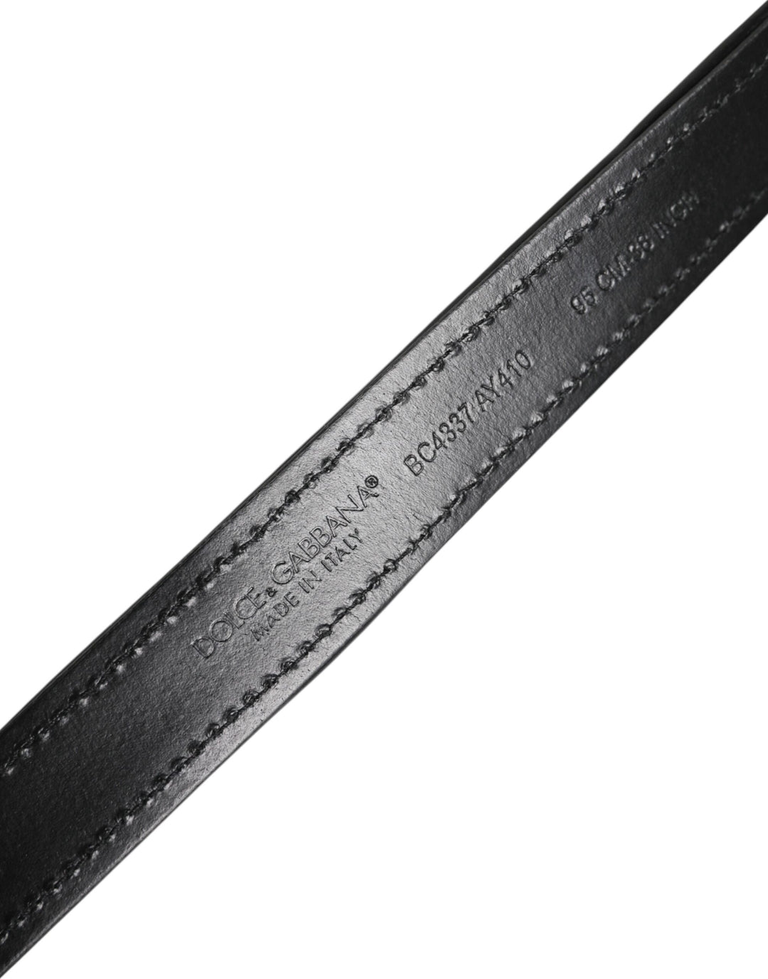 Dolce &amp; Gabbana Black Sequin Embellished Metal Buckle Belt